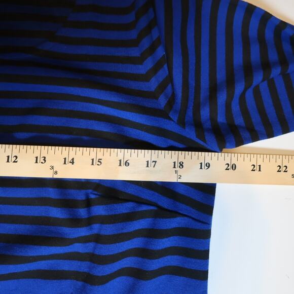 Ann Taylor Navy & Black Preppy Shift Dress Nautical Crew Neck Long Sleeve Sz L - Picture 8 of 12